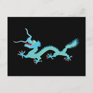 Chinese Light Blue Dragon Postcard