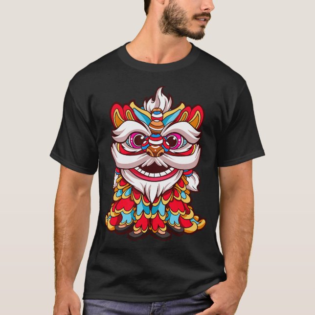 Chinese Lion Dance t shirt_ Chinese Lion t shirt_  T-Shirt (Front)
