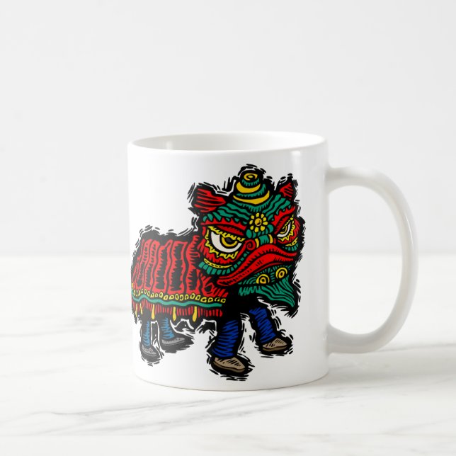 Chinese Lion Dancer Coffee Mug (Right)