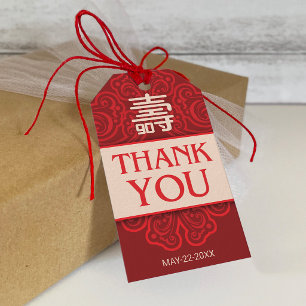 Chinese "Longevity" 90th Birthday Gift Tag