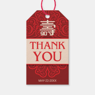 Chinese "Longevity" 90th Birthday Gift Tag