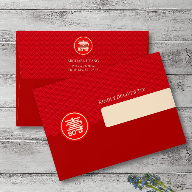 Chinese Longevity Birthday (99/Younger) Invitation Envelope (Creator Uploaded)