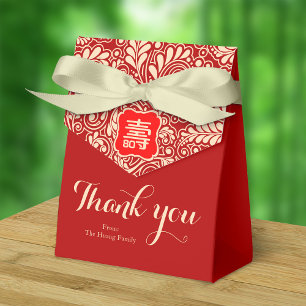 Chinese Longevity Birthday (99 & younger) Red  Favour Box