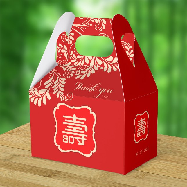 Chinese Longevity Birthday (99 & younger) - Red Favour Box (Creator Uploaded)