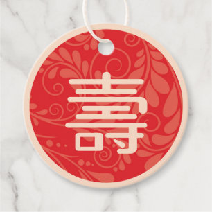 Chinese "Longevity" Birthday favour Tags