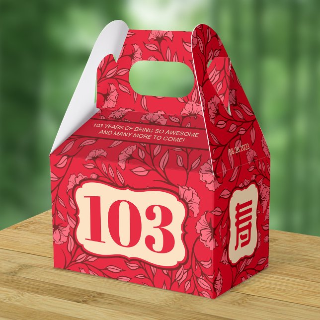 Chinese "Longevity" Elderly Birthday Favour Box (Creator Uploaded)