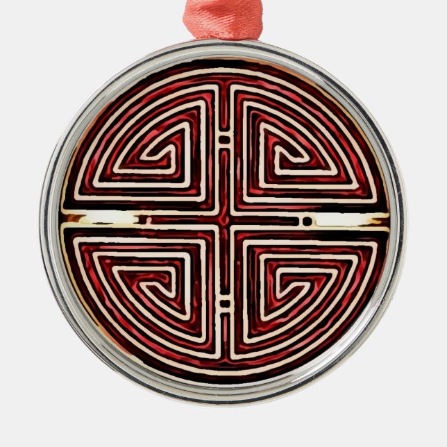 Chinese Longevity Symbol Metal Tree Decoration (Front)