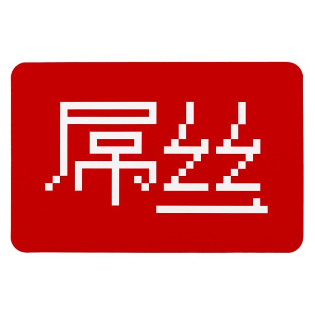 Chinese Loser / Diaosi 屌丝 Hanzi MEME Magnet (Horizontal)