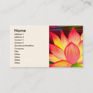 Chinese Lotus Water Lily Flower Art Business Card