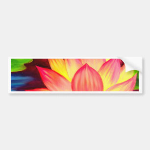 Chinese Lotus Water Lily Flower Art - Multi Bumper Sticker