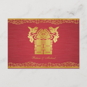 Chinese Love Birds Double Happiness RSVP Cards