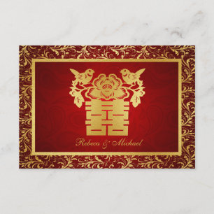 Chinese Love Birds Double Happiness RSVP Cards