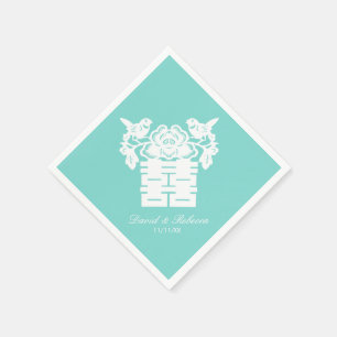 Chinese Love Birds Double Happiness Symbol Napkin