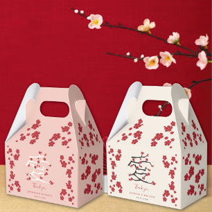 Chinese Love Red Cherry Blossoms Engagement Party  Favour Box