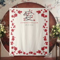 Chinese Love Red Cherry Blossoms Engagement Party 