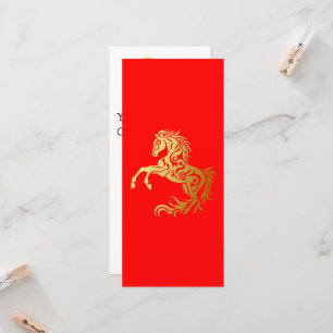 Chinese Lunar New Year 2026 Gold HORSE 中国传统新年 Red