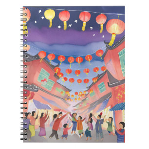 Chinese Lunar New Year Celebration Watercolor Notebook