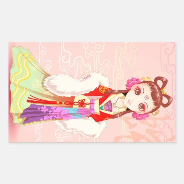 Chinese Lunar New Year Cute Festival Girl Sticker (Front)
