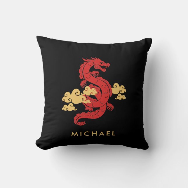 Chinese Lunar New Year Dragon 2024 Personalised Cushion (Front)