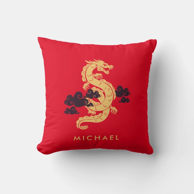 Chinese Lunar New Year Dragon 2024 Personalised Cushion (Front)