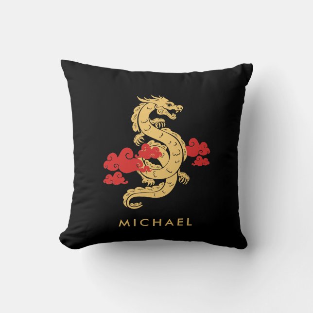 Chinese Lunar New Year Dragon 2024 Personalised Cushion (Front)