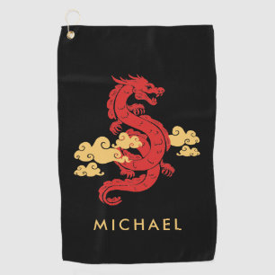 Chinese Lunar New Year Dragon 2024 Personalised Golf Towel