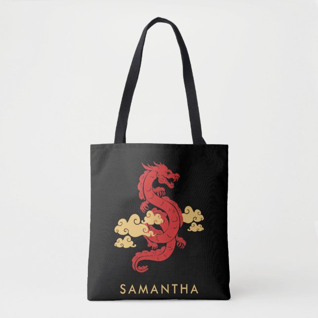 Chinese Lunar New Year Dragon 2024 Personalised Tote Bag (Front)