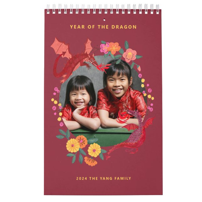 Chinese Lunar new year of the dragon photo  Calendar (Cover)