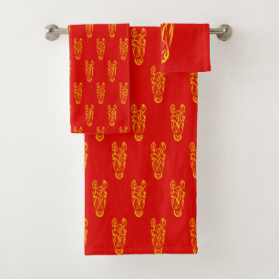 Chinese Lunar New Year of the Horse 2026 4724 Fire Bath Towel Set