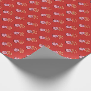 Chinese Lunar New Year of the Pig Red Lucky Money Wrapping Paper