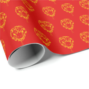 Chinese Lunar New Year of the Snake 2025 4723 Wood Wrapping Paper