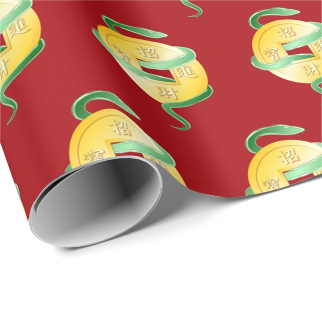 Chinese Lunar New Year of the Snake 2025 Wealth Wrapping Paper (Roll Corner)