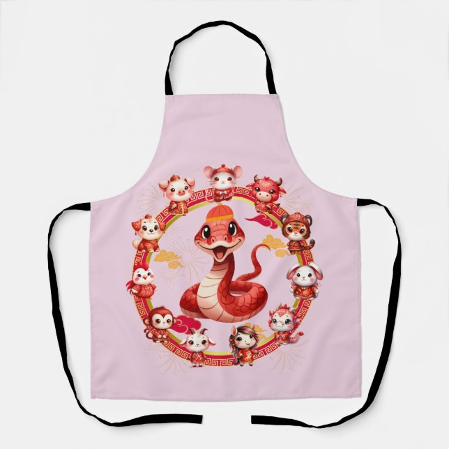 Chinese Lunar New Year Snake Design 2 Apron (Front)