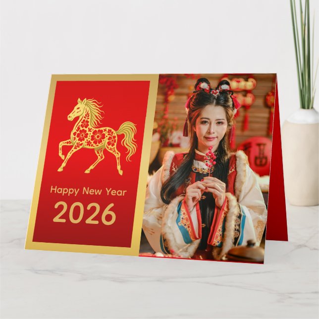 Chinese lunar New Year - Year of the Horse 2026 Card (Front)