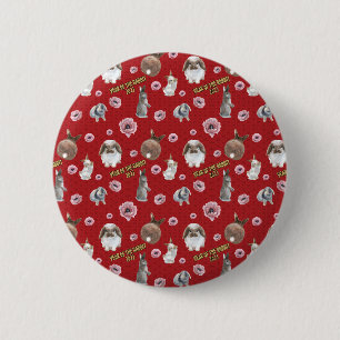 Chinese Lunar Year of the Rabbit 2023 Pattern 6 Cm Round Badge