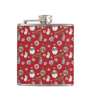 Chinese Lunar Year of the Rabbit 2023 Pattern Hip Flask