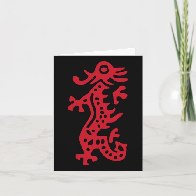 Chinese Mah Jong Red Dragon Tile Mahjong Costume  Card (Front)