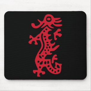 Chinese Mah Jong Red Dragon Tile Mahjong Costume  Mouse Mat
