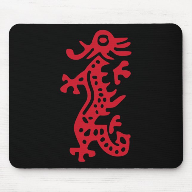 Chinese Mah Jong Red Dragon Tile Mahjong Costume  Mouse Mat (Front)