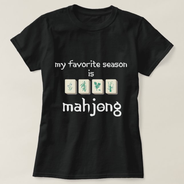 Chinese Mahjong Champion Tournament Mahjongg Tiles T-Shirt (Design Front)