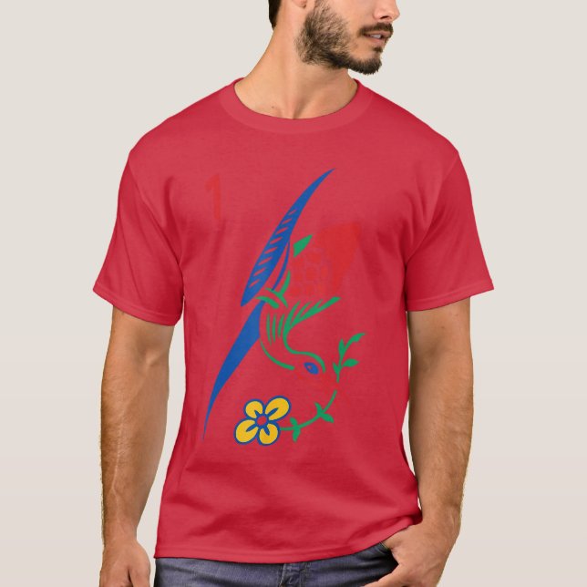 Chinese Mahjong Gameile One Bamboo Sozu Bird Mens  T-Shirt (Front)