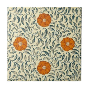 Chinese mandarin floral tile