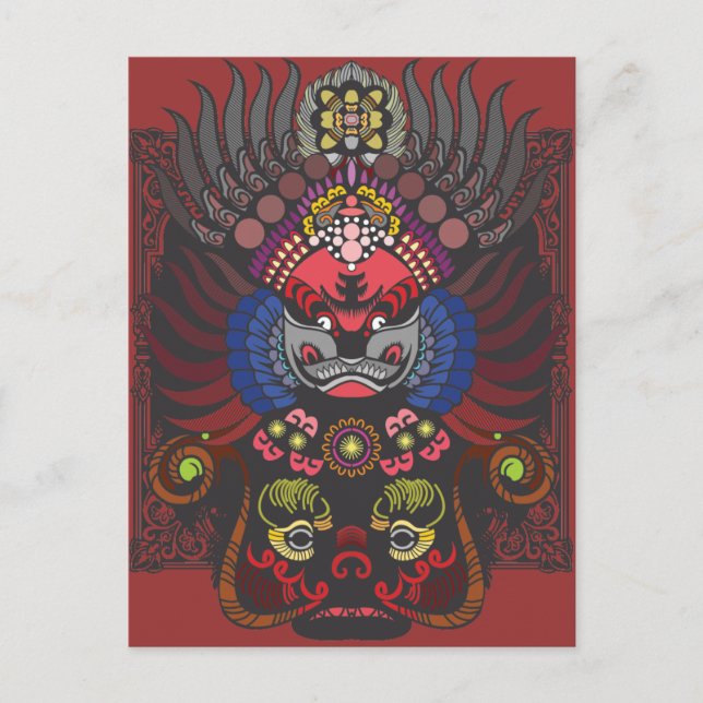 Chinese Mask Postcard (Front)