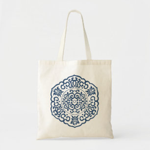 Chinese Medallion blue Tote Bag