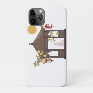 Chinese Mid-Autumn Moon Cat in Traditional Pavilon iPhone 11 Pro Case