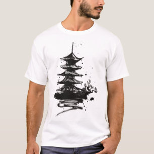 Chinese Monk Tower T-shirt – Spiritual Asian Templ