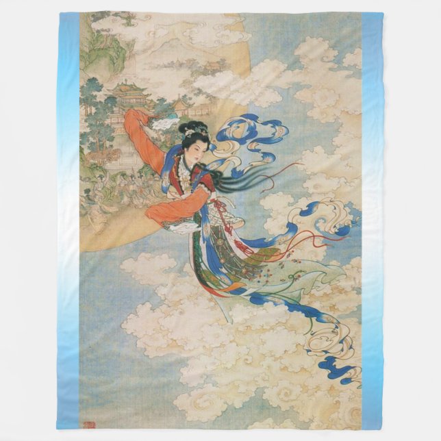Chinese Moon Goddess fleece blanket (Front)
