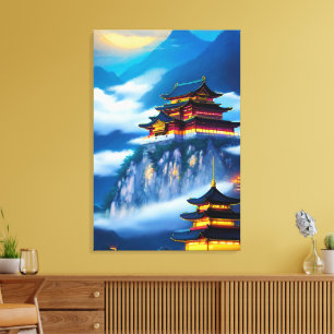 Chinese Mountain Palace Canvas Print