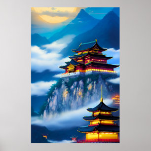 Chinese Mountain Palace Poster