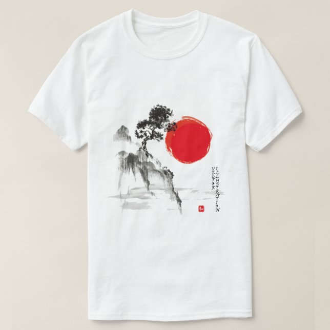Chinese Mountain T-shirt – Scenic Nature Art (Design Front)